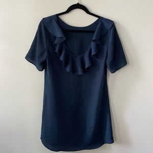 Ruffled Navy Party Dress